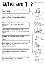 17,781 quotes, descriptions and writing prompts, 3,954 themes. Match Description To Animal Can Can T Esl Worksheet By Mariong