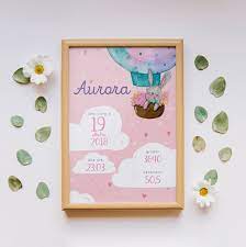 Quadretto Nascita Personalizzato Per Bimba Ideale Come Regalo Da Farsi O Da Fare Per La Nascita Per Decorare La Cameretta Tema M Nascita Fatto A Mano Etsy