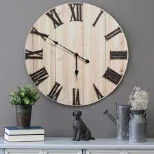 Stratton Home Decor Distressed White Wood Wall Clock S11574 The Home Depot Distressed Wood Wall White Wood Wall Stratton Home Decor