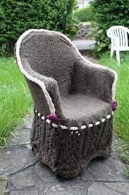 30 Knitted Furniture Covers And Decorative Accessories Celebrating Ancient Craft Plastic Chair Covers Chair Covers Outdoor Chairs Design