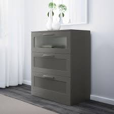 Ikea Brimnes 3 Drawer Chest Gray Frosted Glass 3 Drawer Chest Brimnes Chest Of Drawers