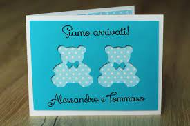 Biglietto Annuncio Nascita O Battesimo Per Due Gemelli Biglietto Di Invito Biglietti Di Auguri Annuncio Nascita