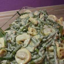 Tortellini Mit Kasesosse Auf Prinzessbohnen Rezept Prinzessbohnen Rezepte Essen