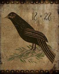 Bird 1828 Primitive Fraktur Style Folk Art 8 X 10 Download Etsy Folk Art Primitive Folk Art American Folk Art
