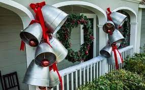 Diy Giant Silver Bells Home Family Christmas Decorations Diy Outdoor Christmas Lights Christmas Yard Decorations