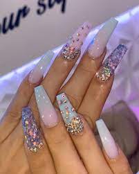 Mauve nails rose nails dusty pink nails navy blue nails. Updated 55 Blissful Baby Blue Acrylic Nails August 2020