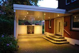 Ein Carport Mit Led Beleuchtung Wird Immer Belieber Es Verleiht Dem Carport Ein Besonderes Aussehen Und Verhilft Zu E Hauseingang Uberdachung Hauseingang Haus