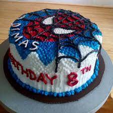 Spiderman Birthday Cake Kue Tart Custom Surabaya Bisa Request Cake Tart Spiderman Birthday Cake
