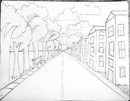 One Point Perspective Lesson Step By Step One Point Perspective Homeschool Art Art Lessons