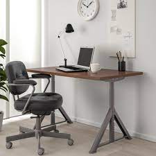 Idasen Desk Brown Dark Gray 47 1 4x27 1 2 Ikea Ikea Desk Black Desk