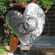 Edelstahl Herz Metall Gartenkunst Kunst Aus Metall Metallkunst
