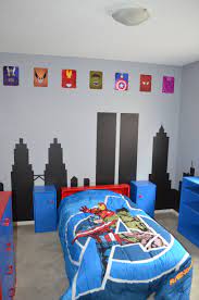 Pin By Jillian Nachtigall On Jack S Room Ideas Marvel Bedroom Batman Themed Bedroom Avengers Room Decor