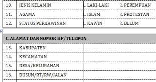Kabar Guru Download Contoh Formulir Pupns Jenis Tanggal Agama