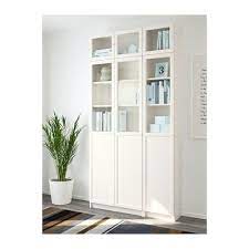 Billy Oxberg White Glass Bookcase 120x30x237 Cm Ikea White Bookcase Adjustable Shelving Ikea Billy