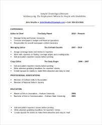 A proper reverse chronological resume order should be as follows Chronological Resume Template 23 Free Samples Examples Format Download Free Premium Templates