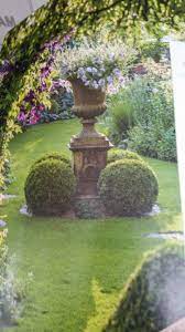 Amphore Mit Buchs Umsaumt Amphore Garten Garten Amphore