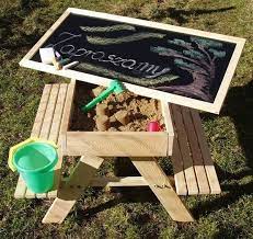 4in1 Tisch Kindersitzgarnitur Kreidetafel Holz Maltisch Tisch Bank Sandkasten Garten Terrasse Mobel Kinder Picknicktisch Kinder Sandkasten Kinderpicknick