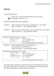 Preisliste Ikea Nahservice Gardinen Fertige Ikea Gardinen Kurzen