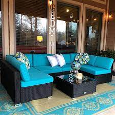 Peach Tree 7 Pcs Outdoor Patio Pe Rattan Wicker Sofa Sectional Furniture Set Backyardequip Com Patio Furniture Sets Outdoor Patio Furniture Sets Outdoor Sectional Sofa