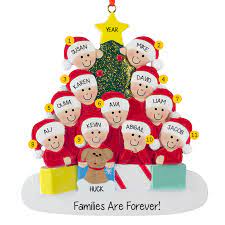 1445617 3d models found related to personalized family ornaments with pets. Personalized Family Of 11 With Pet Glittered Tree Ornament Personalized Ornaments For You