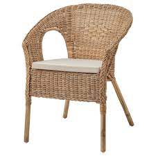Agen Fauteuil Avec Coussin Rotin Norna Naturel Ikea Rattan Sessel Armlehnen Korbstuhle
