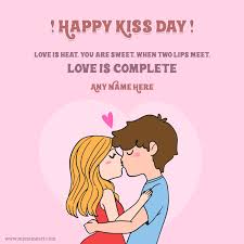 Kiss day is celebrated on february 13th every year to express love, care and affection for someone who you love. Happy Kiss Day Image With Name Edit 2021