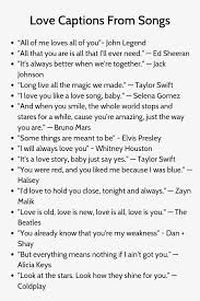 Love Captions From Songs Instagram Captions For Selfies Witty Instagram Captions Instagram Captions Boyfriend