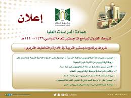 جامعة تبوك على تويتر شروط وبرامج الماجستير المتاحة للتقديم جامعة تبوك U Tabuk