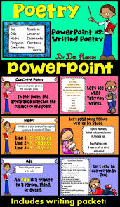 This Poetry Powerpoint Features 68 Slides The First Few Slides Stress The Importance Of Using Imagery In Writing Elementary Writing Activities Types Of Poems