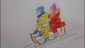 Für die kinder gibt es in dieser zeit nichts schöneres, als im schnee herumzutoben, einen schneemann zu bauen oder schneeballschlachten zu veranstalten. Kinder Fahren Schlitten Malen Children Draw Sledges Sled Sleigh Ride Risuem Detej Na Sankah Youtube