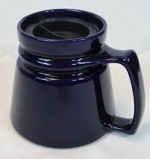 Blue Ceramic Travel Coffee Mug Large Handle Non Slip Bottom Rubber Insert Lid Ceramic Travel Coffee Mugs Mugs Blue Ceramics