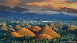 Chocolate Hills At Sunrise Bohol Island Philippines Places Around The World Tourist Spots Bohol Philippines