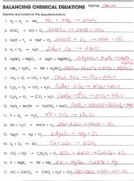 Balancing Chemical Equations Worksheets With Answers Chemistry Lessons Chemical Equation Chemistry Worksheets