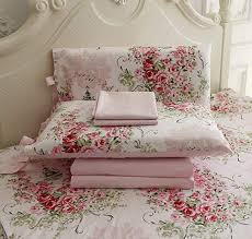 Amazon Com Fadfay Cotton Bed Sheet Set Shabby Pink Floral Bed Sheets 4 Piece Full Size Home Kitchen Bed Sheet Sets Queen Bedding Sets Floral Bedding Sets