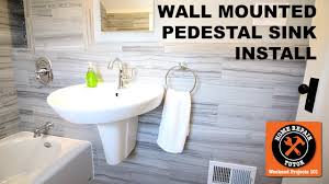 to install a wall mounted pedestal sink