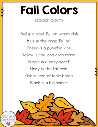 Fall Poetry Acrostic Autumn Poems Cinquain