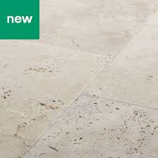 Real Tumbled Travertine Cream Plain Natural Stone Floor Tile Pack Of 4 L 406mm W 406mm Natural Stone Tile Floor Stone Flooring Tile Floor