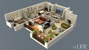 Renderig Floor Plan 02 X Line 3d Visualization House Plans Floor Plans 3d House Plans