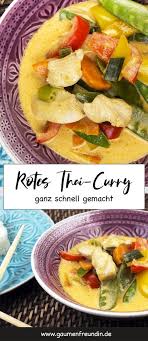 Rotes Thai Curry Mit Hahnchen Ein Schnelles 20 Minuten Rezept Rezept Thai Curry Zuckerschoten Thai Curry Mit Hahnchen