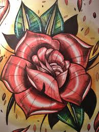 Pin By Canvas Design Company On My Art At A Youngin Neo Traditional Roses Traditional Rose Tattoos Vine Tattoos