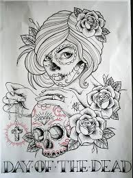 Dead Girl Design For Customer Skull Girl Tattoo Sugar Skull Tattoos Day Of The Dead Girl