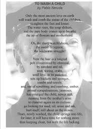 To Wash A Child Pablo Neruda Pablo Neruda Poems Poetry