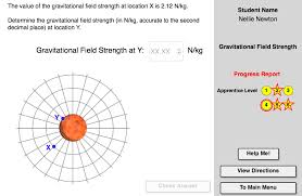 Gravitational Field Strength Concept Builder Uses The Topic Of Gravitational Fields To Provide The Learner An E Proportional Reasoning Progress Report Strength