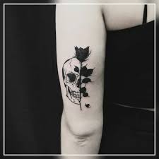 25 Unique Black Rose Tattoo Designs Scary Tattoos Skull Rose Tattoos Feminine Skull Tattoos