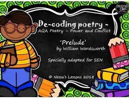 De Coding Poetry The Prelude Stealing The Boat By William Wordsworth Aqa Gcse Power And Conflict Antholog Coding Teaching Special Education Learning Support