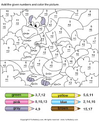 You can make your coloring colorful with different colors. Color By Adding Numbers Turtlediary Com Math Coloring Worksheets Addition Coloring Worksheet Math Coloring