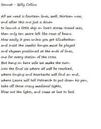 Sonnet By Billy Collins Love This Guy Billy Collins Words Quotations
