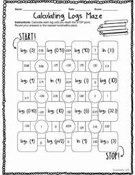 Calculating Logarithms Maze Log Math Maze Teaching Math