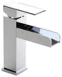 modern single hole waterfall bathroom