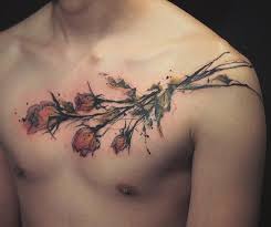 120 Meaningful Rose Tattoo Designs Cuded Rose Chest Tattoo Rose Tattoos For Men Chest Tattoo Men